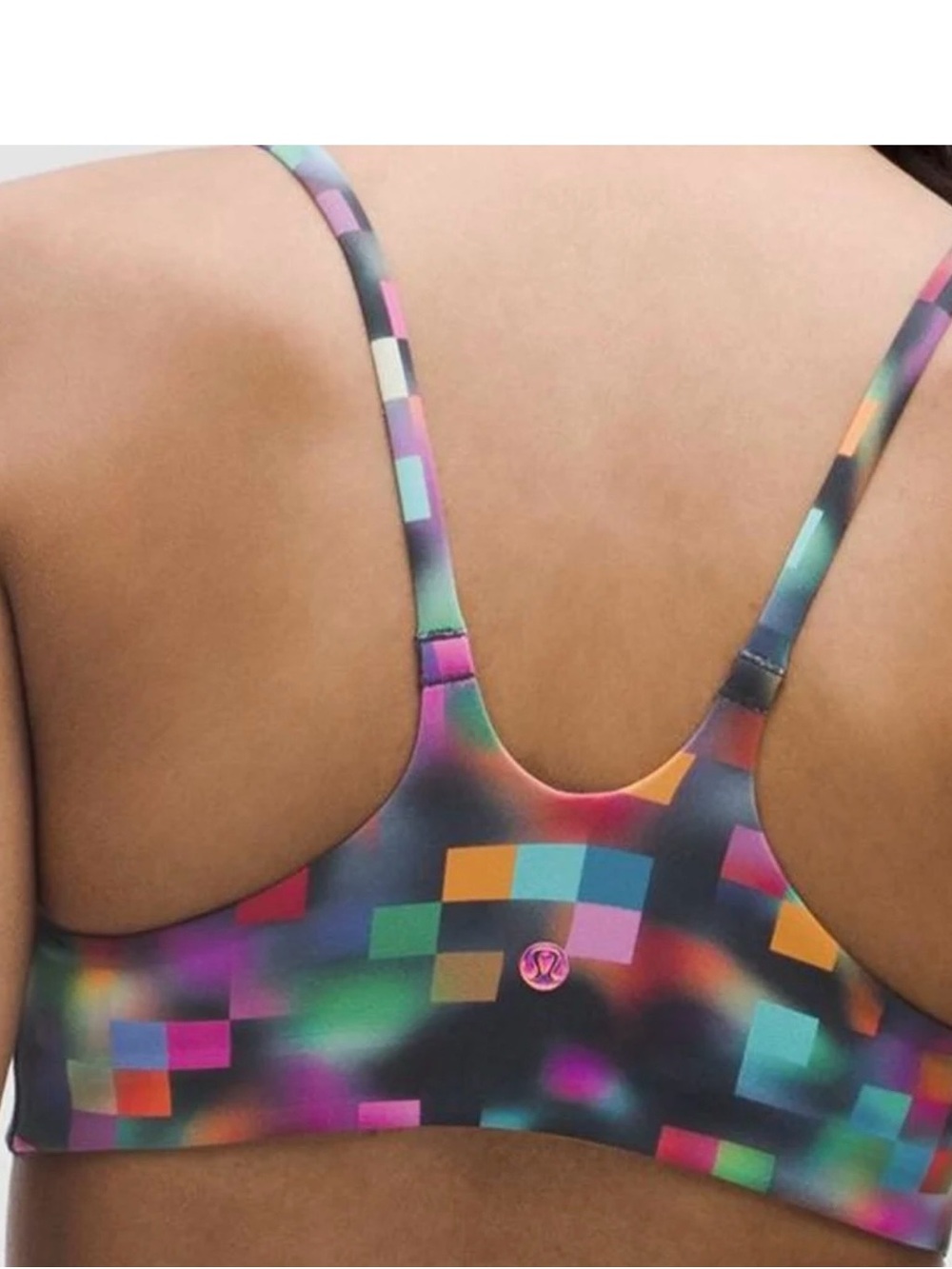 Nwt Lululemon Multicolor Pixel-Print Sports Bra 2 price is firm